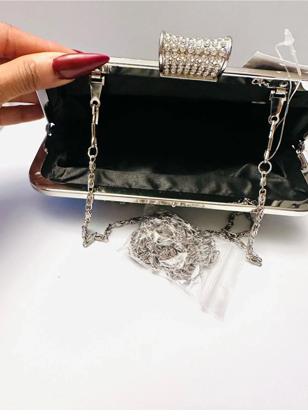 After Dark Black & Rhinestone clutch/Purse/Handbag NWT